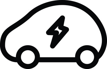 electric car with lightning bolt symbol