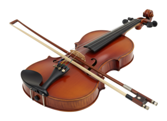 Playing violin music studio musical instrument indoor art of sound isolated PNG