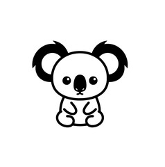 Fototapeta premium a black and white drawing of a koala bear