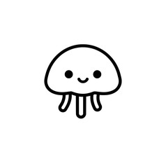 a jellyfish is drawn in a simple line style