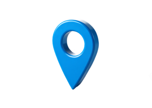 Bright Blue Map Pointer Icon with Shadow on Black Background for GPS Navigation and Location Services Digital Illustration - Powered by Adobe