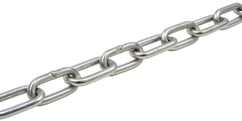 Close Up of a Strong and Durable Metal Chain on Black Background for Industrial and Security Applications