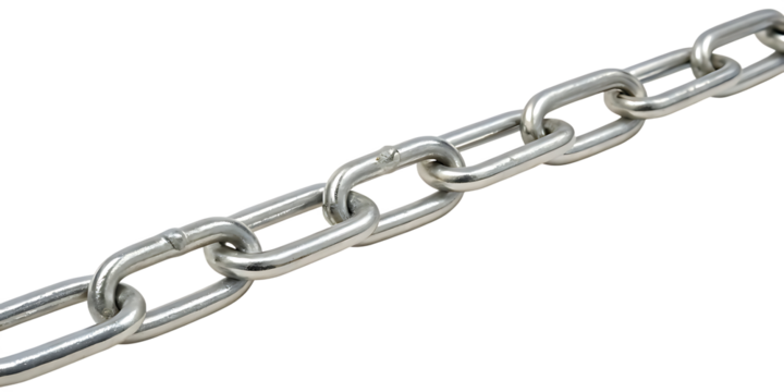 Close Up of a Strong and Durable Metal Chain on Black Background for Industrial and Security Applications