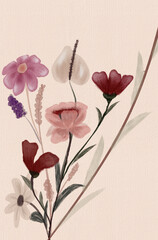 watercolour flower Hand Drawing