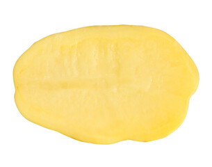 One half of potato isolated with clipping path in png file format