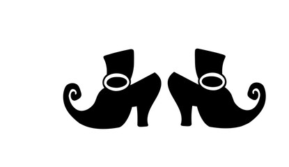 Fototapeta premium Curved witch shoes silhouette