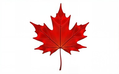 Vibrant Red Maple Leaf Isolated on White Background for Nature Themes. High quality
