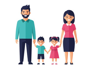 Loving Family Portrait: A charming illustration capturing the warmth and unity of a close-knit family, their radiant smiles and shared connection radiating love and happiness.