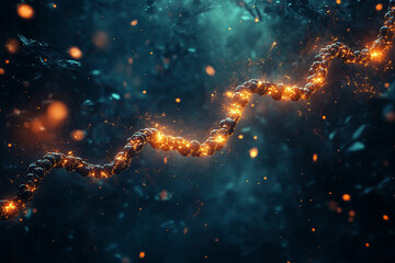 AI-Generated Illustration of Molecular DNA Structure Showing Genetic Mutations