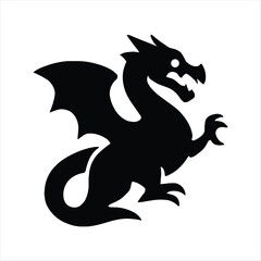 dragon black silhouette vector