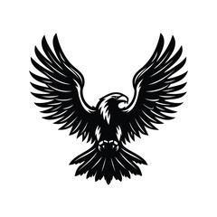 Majestic Eagle Silhouette with Open Wings Symbolizing Freedom and Power