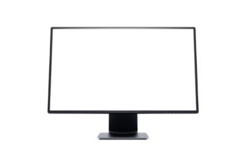 Modern computer monitor with blank screen ready for custom content and design layouts