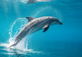 Fototapeta premium Playful Dolphin in Ocean