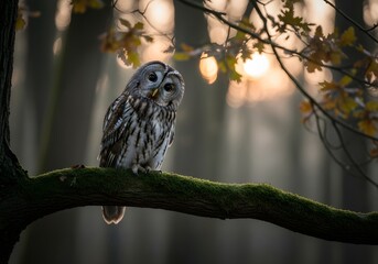 Curious Owl on Branch