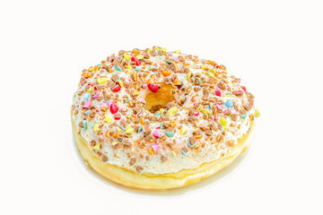 Glazed and decorated donuts perfect for a sweet treat or dessert