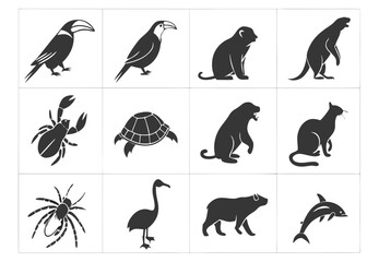 Obraz premium Versatile animal silhouette logo design with multiple color options