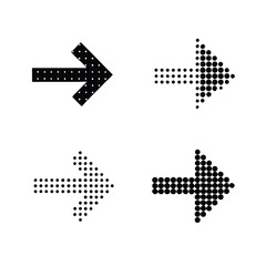Retro Halftone Arrow Collection. Vector Navigation and Pointer Symbols for Infographics