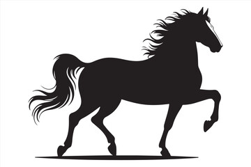 Obraz premium Horse Silhouette Vector – Running Wild Animal Illustration