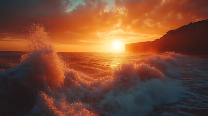 Ocean sunset landscape