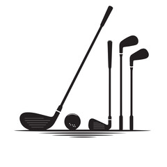 Golf Clubs and Ball Silhouette