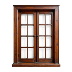 Obraz premium Classic Wooden French Doors with Glass Panels and Rich Finish