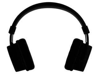 Sleek Black Headphones Isolated on a Dark Background Perfect for Music and Audio Product Marketing and Advertising Display