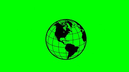 World Map Vector – Black Countries on Green Background, Earth Country Map Vector – Black Map on Green Background Illustration, Global Map Vector – Black Country Borders on Green Background