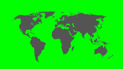 Obraz premium World Map Vector – Black Countries on Green Background, Earth Country Map Vector – Black Map on Green Background Illustration, Global Map Vector – Black Country Borders on Green Background