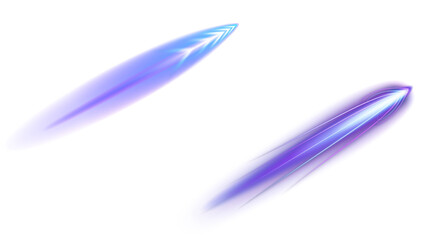 Abstract Blue and Purple Light Streak Comet Energy Vector, Futuristic Neon Beam Glow Vector Illustration for Sci-Fi Design, Glowing Light Trail Energy Wave Abstract Vector Background