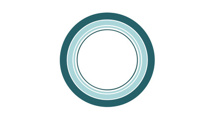 Teal and aqua circular frame illustration with layered rings offers a versatile design element for various projects, promoting visual appeal and