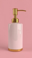Soap Dispenser Luxury item, Pink background. Good for marketing, cleanliness