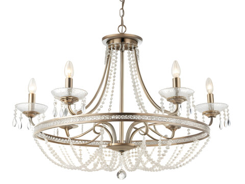 Elegant crystal chandelier with candle style lights and ornate design