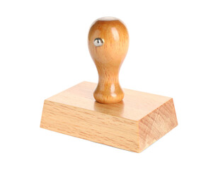 Wooden Rubber Stamp Isolated on White Background PNG