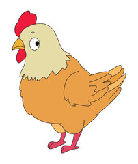 A funny rooster with a serious face