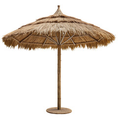 Tropical Thatch Umbrella Isolated for Beach Paradise and Outdoor Relaxation with Exotic Vacation Vibes