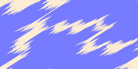 Grainy blue bold brush stroke with spray texture. Hand drawn distress damaged edge vintage template, banner. Grainy bold brush strokes texture with small dots. Retro vector background for posters.