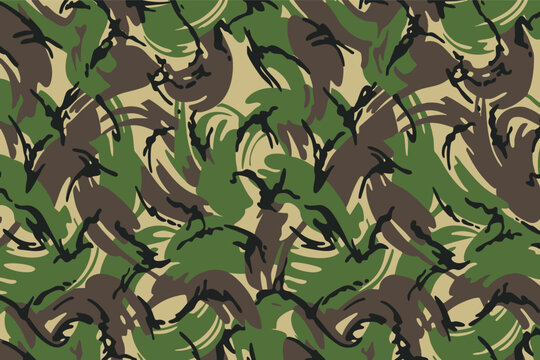 British DPM Temperate Woodland Camouflage &mdash; Seamless Vector Pattern (Disruptive Pattern Material)
Classic British DPM Camouflage Background &mdash; Temperate Woodland Military Fabric Pattern