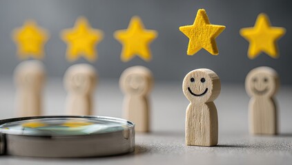 Fototapeta premium Positive customer feedback, magnified