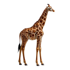 Obraz premium Majestic Giraffe Standing Gracefully Against a Transparent background