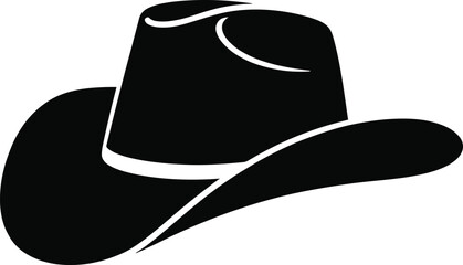 Black cowboy hat silhouette western headwear