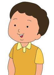 Happy little boy in yellow shirt