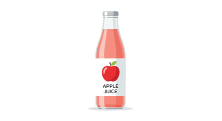 Vibrant cartoon bottle with fresh apple juice product illustration, ideal for marketing and promotion, beverage concept design artwork with modern