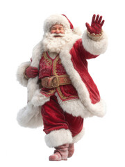 Santa Claus PNG Clipart, Christmas Santa with Gifts, Sleigh and Reindeer, Santa Hat, Santa Holding Present, Cute Cartoon Santa Illustration, Transparent Background PNG for Christmas Decoration & Holid