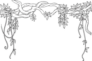 A set of intricate, hand-drawn vector illustrations of botanical frames, borders, and corners. Featuring elegant vines, leaves, and branches, these versatile designs are perfect for invitations. © Naichoui