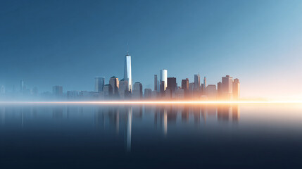 Fototapeta premium background of modern city skyline and negative space
