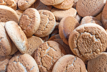 Delicious oatmeal cookies close up