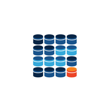 Data storage array with one different element, representing unique data.
