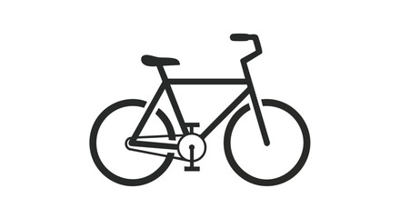 Fototapeta premium Minimalist bicycle icon conveying simple transportation and an active lifestyle on white background