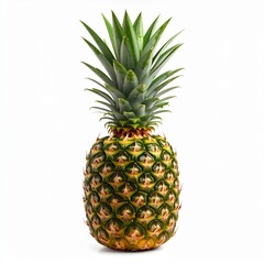 Fototapeta premium Fresh pineapple with vibrant green leaves.