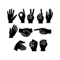 hands vector set